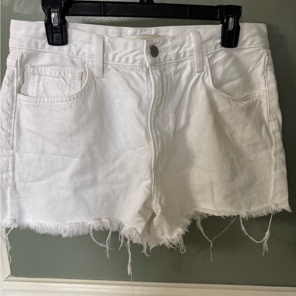 Joe's Jeans White Frayed Hem Jean Shorts Size 30